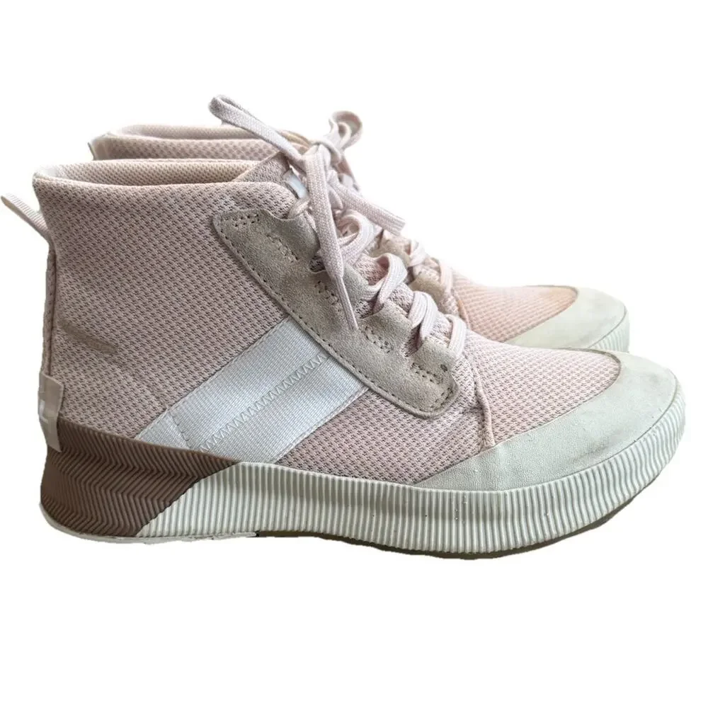 Sorel Out N About III Mid Sneakers NL4861-260 Pink White boots Womens Size 8.5